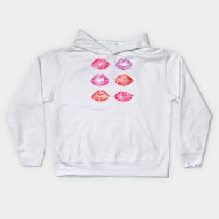 Kissing Lipstick Collage, Lips of Love Art Print Kids Hoodie